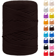 3mm Polyester Macrame Cord, 185 Yards – Braided Polypropylene Silk Cord for Crochet Bags, Wall Hangings, Rugs & DIY Crafts (1 Pack)