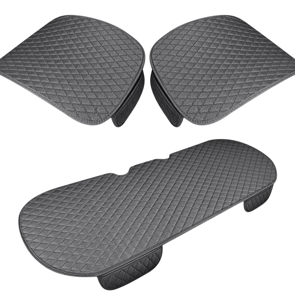 Gallickan 3Pcs Car Seat Cushion Set Â Memory Silk, Non-Slip Rubber Bottom, All-Season Pad With Pouch For Suv/Truck, Gray 9557311341953