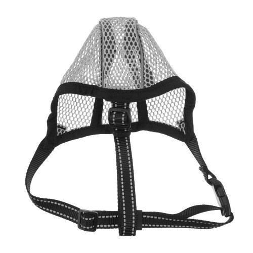 4Pcs Grey Mesh Dog Muzzles Soft Adjustable Mouth Guards for Training