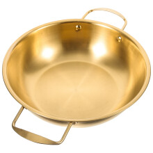 4Pcs Practical Golden Stainless Steel Ramen Soup Pot with Handles