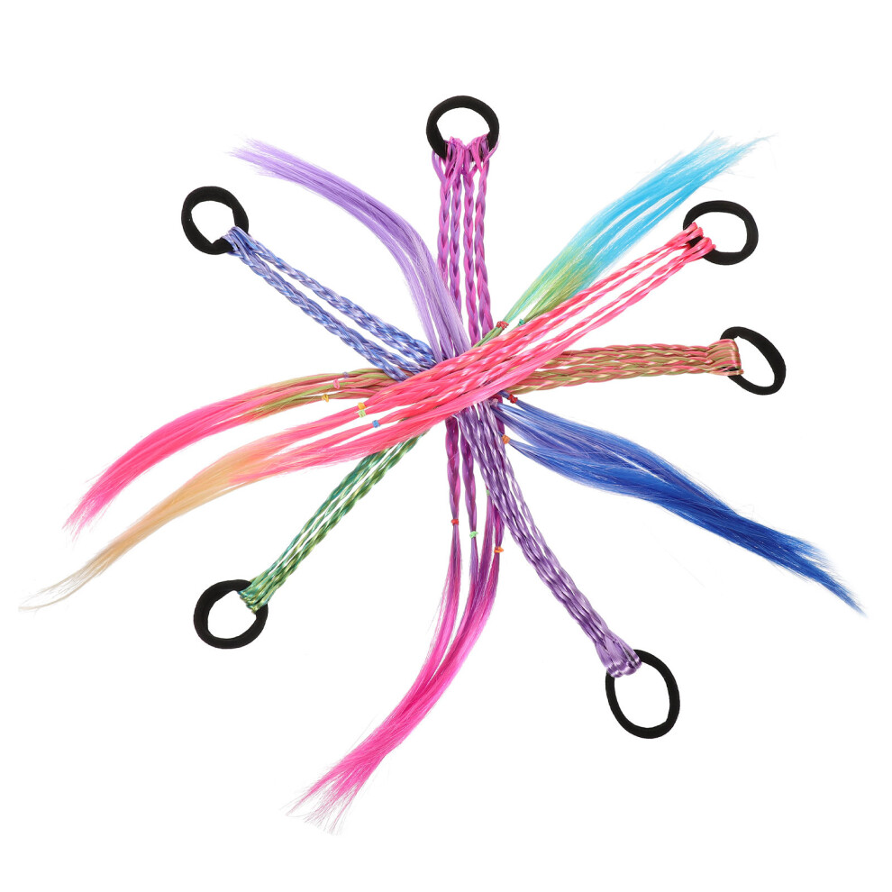 Iplusmile Unisex 18Pcs Multi Colored Braided Ponytail Wigs Lightweight Hair Extensions