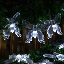 Solar Butterfly String Lights, 8 Modes, Waterproof LED Fairy Lights for Home, Party, Wedding, Patio, Garden, Porch, Balcony