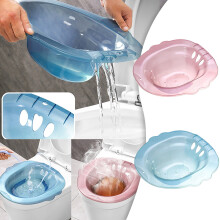 2PCS Sitz Bath Seat for Toilet Hemorrhoid & Postpartum Ideal for Water or Epsom Salt Soaks (Blue)