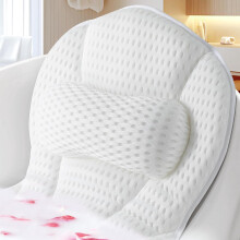 Ergonomisches Badewannenkissen zur Unterstützung von Kopf und Nacken, 60 % Baumwolle