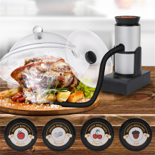 Portable Indoor Smoker Kit with Torch & 4 Wood Chip Flavors for Steak, Salmon, Whiskey, Cheese – Compatible with All Kitchen Appliances