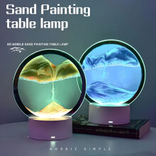 3D pieskové umenie, tekutý pohyb, kinetické umenie, maľovanie v piesku s LED svetlom, domáca kancelária, relaxačná nálada, stolová