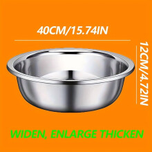 Tigela de mistura extra grande em aço inoxidável de 40,6 cm (16 polegadas)