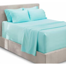 Extra djupa pocketlakan i king size-storlek - passar madrasser 45-61 cm djupa - extra djupa pocketlakan - 6 delar king size - aquablå