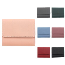 Small Wallet for Women Leather RFID Blocking Bifold Credit Card Holder Thin Travel Shopping Purses with ID Window Black