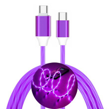 Cábla USB-C go USB-C le Soilse LED, Muirearú Tapa 3A, Comhoiriúnach le iPhone15/15Pro/15Plus/15Pro Max (3.3 troigh, Gorm)