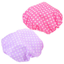 6Pièces Bonnet Douche Réutilisable Et Lavable Double Couche Motif Pois