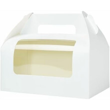 Conjunto de 30 caixas brancas em formato de telhado de duas águas, com janelas e alças, de 23 x 15 x 15 cm (9 x 6 x 6 polegadas) – Ideais para