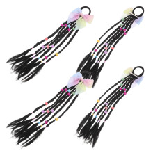 8Pièces Extensions Clips Queue Tressée Enfants Noires