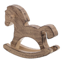 3Pcs Handcrafted Wooden Rocking Horse Coffee Mini Table Decoration