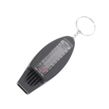 2Pcs Outdoor Camping Whistle with Compass and Magnifier Black Plastic