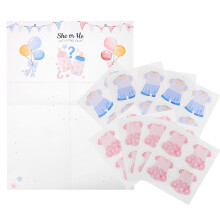 2Sets Gender Reveal Poster & Sticker Für Bunt