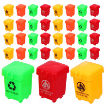 80Pièces Mini Poubelles En Plastique Colorées Pour Jouets Éducatifs