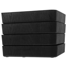 4 rialzi per mobili in plastica nera, 16,5x16,5x3,5 cm