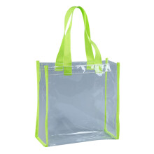 Ediodpoh transparante draagtas, modieuze strandtas, schoudertas, handtas voor winkelen, sportschool en reizen, 25x25x10cm, lichtgroen