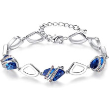 Wish Stone Link Bracelet with Birthstone Crystals Rose Gold