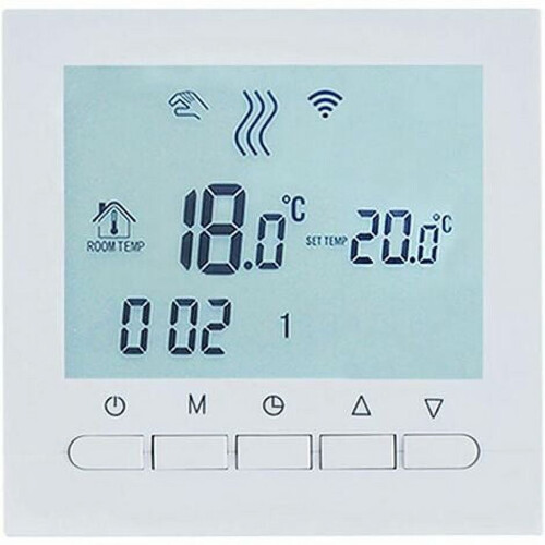 BOT-313WiFi digital termostat til gasfyr, trådløs programmerbar, LCD-display, app-styring – blå