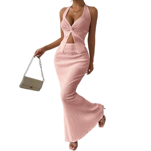 Dámský top a sukně Twist Front Halter