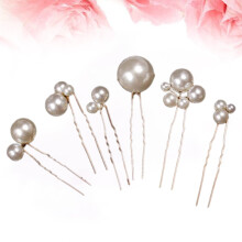 Fermaglio per capelli con perle, accessorio per chignon, fermaglio per capelli Miss9X5CM Dorato
