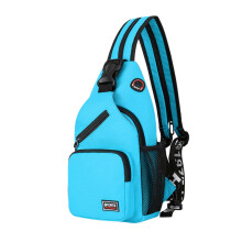 Dames en heren crossbody schoudertas met opening voor oordopjes, lichtgewicht sporttas/wandeltas met mesh zijvakken.
