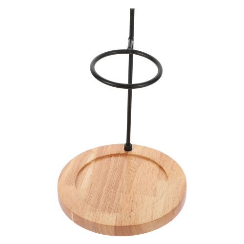 2Pcs Coffee Dripper Stand Wooden Iron Filter Cup Holder Storage Rack