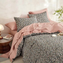 Floral Duvet Cover Set Vintage Cottagecore Black Twin/Twin