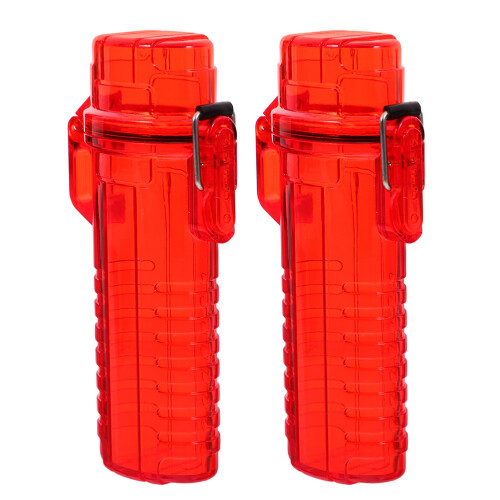6Pcs Durable Red Plastic Lighter Holder Protective Case for Travel