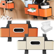 3-in-1 Car Headrest Organizer with Cup Holders