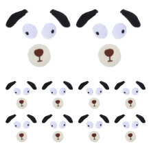30Sets Plush Animal Eyes Nose Set for Dog Cosplay and Craft Supplies