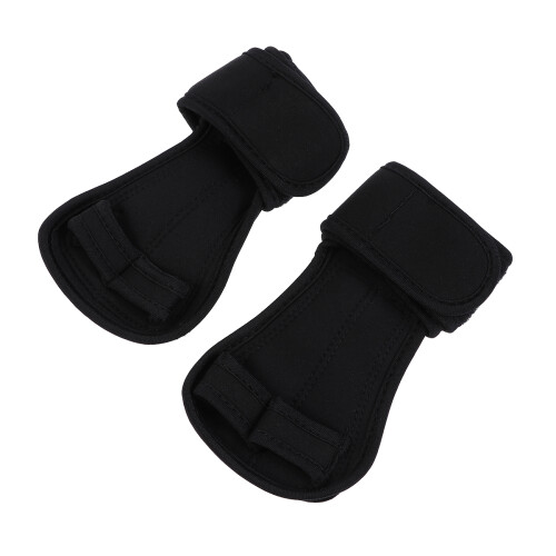 2Pcs Anti-Sweat Pull Up Grip Gloves Black Unisex Adjustable Non-Slip