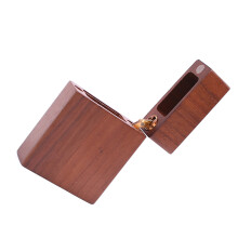 5Pcs Compact Wood Guitar Pick Storage Box Coffee Color Holder