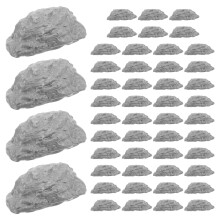 100Pcs Realistic Grey Plastic Miniature Rocks for Model Train Scenery