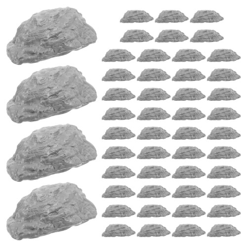 100Pcs Realistic Grey Plastic Miniature Rocks for Model Train Scenery