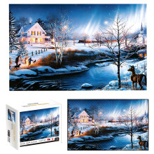 Puzzle cu 1000 de piese Aurora înzăpezită