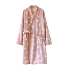 Pyjama femme, peignoir femme, pyjama d'hiver mignon à imprimé amour, peignoir long et chaud en velours épais et ample, cadeau de Saint-Valentin,
