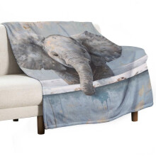 Coperta da letto con motivo elefante che fa il bagno, morbidissima e accogliente, ideale per divano, poltrona, leggera, soffice e confortevole, in