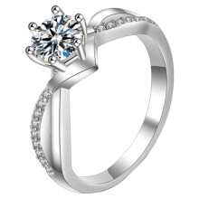 Silver Round Cut Engagement Ring for Women Wedding Band for Women Promise Rings-Valentine's Day Gift