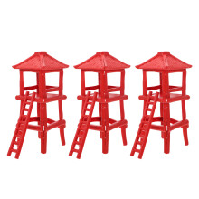 6St Miniatuur Uitkijktoren Rood PVC Voor Landschap En Speelgoed