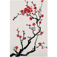 Tableau sur toile Fleurs de cerisier rouges 12x18 pouces