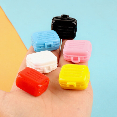 Malas de plástico em miniatura, 6 unidades, 1,08 x 0,94 x 0,59 polegadas