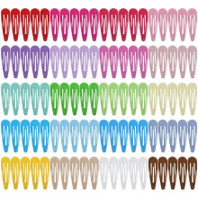 Presilhas de cabelo de metal com fecho de pressão, 5 cm (2 polegadas), 100 unidades, prateadas