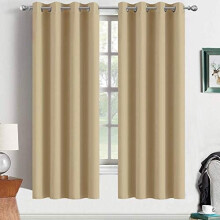 Curtains 63 Inch Length Room Darkening Thermal Insulated Window Treatment Curtain Drapes with Grommet for Living Room(2 Panels,52Wx63L, Beige)