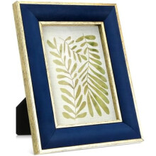 Navy Blue Velvet Photo Frame 5x7 with Gold Edge