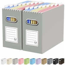 Grey Cardboard File Organizer Box for Letter-Size Hanging Folders, Compatible with Office, Home & Classroom Use (2 Packs)