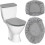 Set composto da coperchio WC e copricassone elasticizzati grigi. 1