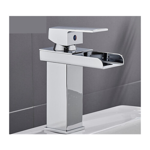 Basin Waterfall Faucet Stainless Steel Single Handle Single